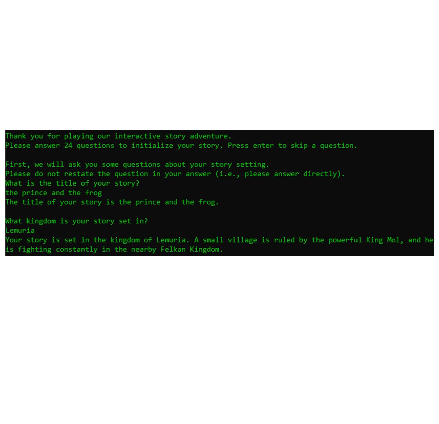 Interactive Story Generation Project Image